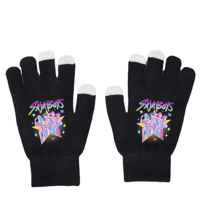 K Pop Demon Hunters Girls Gloves Woman Touch Screen Gloves Lady Winter Warm Cartoon Anime Accessories Cute Gift