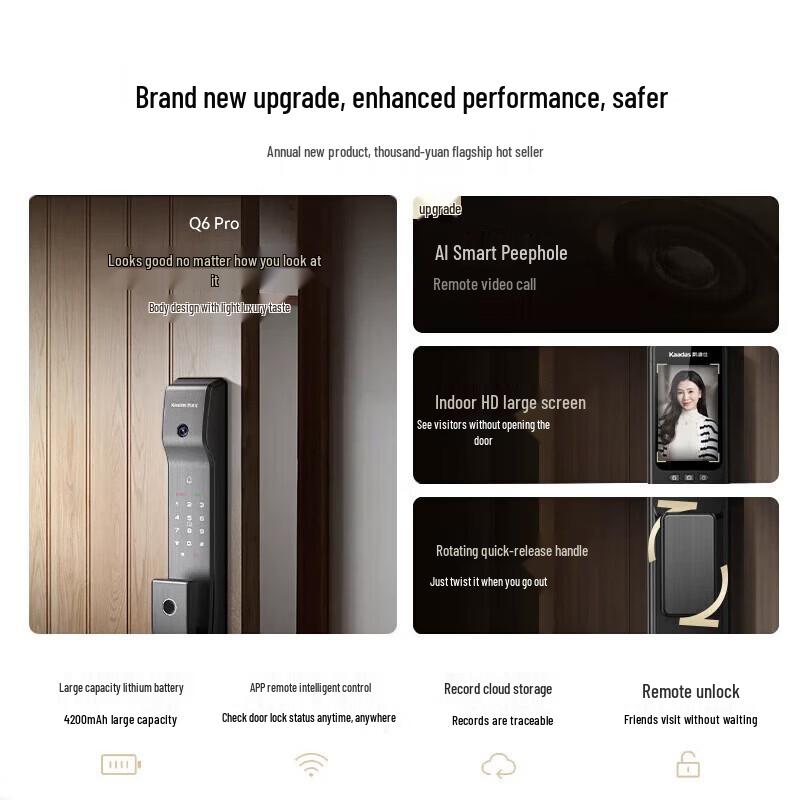 KAADAS Q6Pro Smart Fingerprint Door Lock