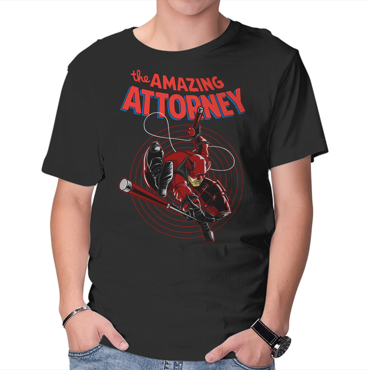 Unisex Crew Neck T-Shirt The Amazing Attorney Graphic Short Sleeve Casual Tee XXL