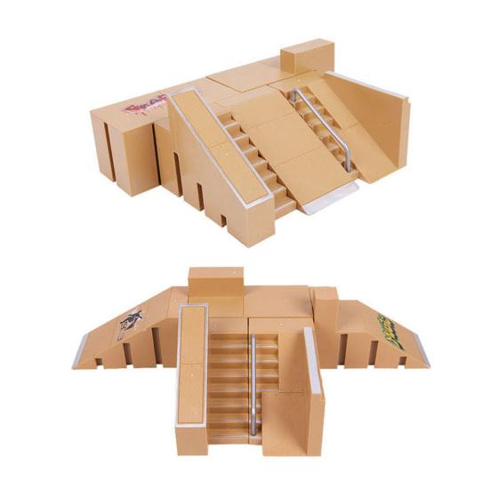 1 Set Fingerboard Skate Park with Mini Skateboards Professional Ramps Part Desktop Competition Venue Relieve Boredom Fidget Toys Children