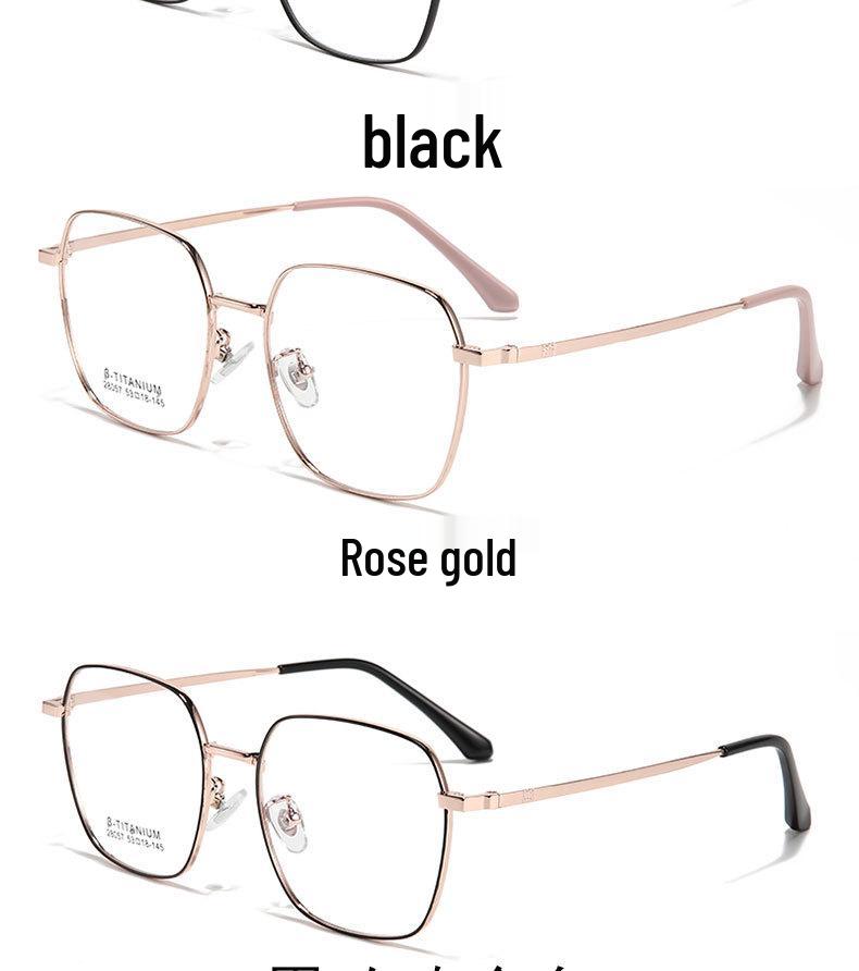 Danyang Retro Square Metal Myopia Glasses Frame - Ultra-light Korean-style Frame for a Slimmer Face Appearance.