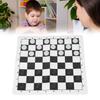 Checkers Set Educational Portable Foldable PU Lther Board Draughts Board Game for Children Adults