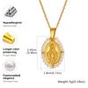 Classic Virgin Mary Pendant Necklace for Women, Zircon Imitation Pearl Natural Stone Bead Charm Necklace,Stainless Steel Jewelry