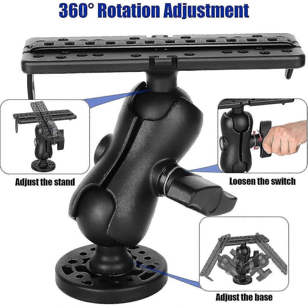 Fish Finder Mount Base, Universal Mounting Plate, Fish Finder Bracket, Fish Finder Holder, 360 Adjustable Fish Finder Rack
