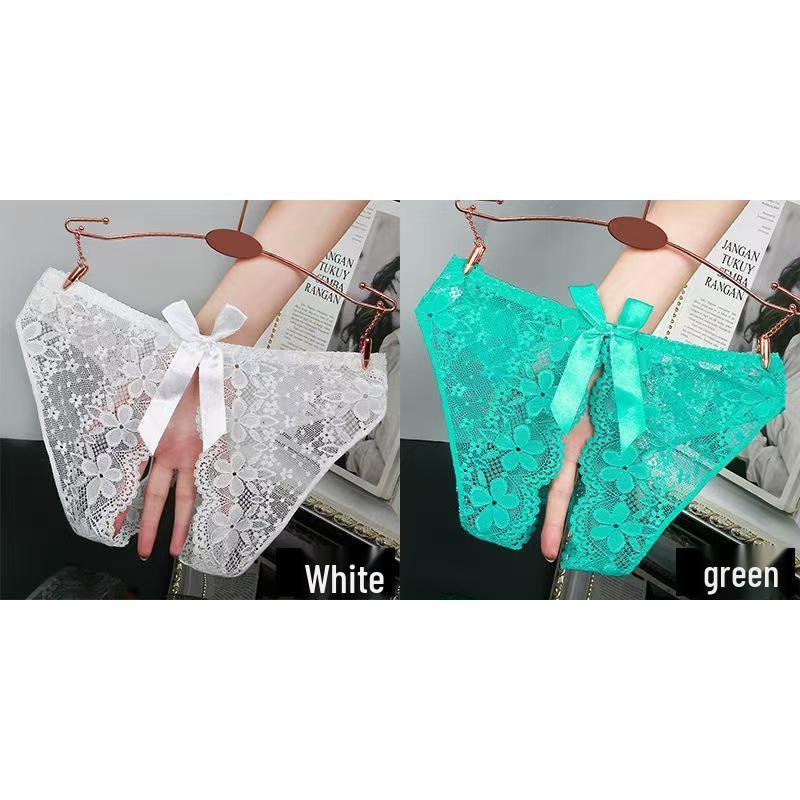 Women's Lace Bow Seamless Open Crotch Panties: Sexy, Hot, and Breathable