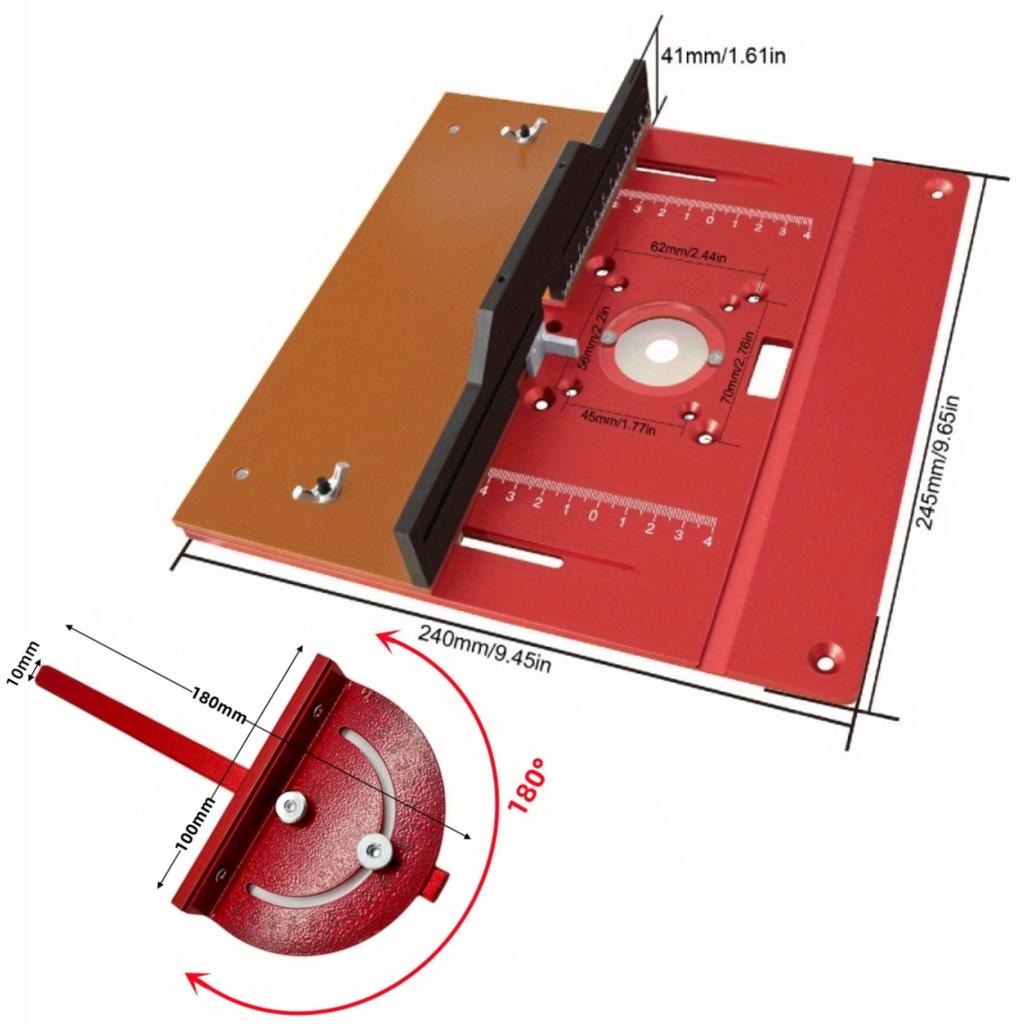 Upgraded Aluminium Router Table Insert Plate Woodworking Tool Set with Miter Gauge and Sliding Tenoning Fence for Router Table
