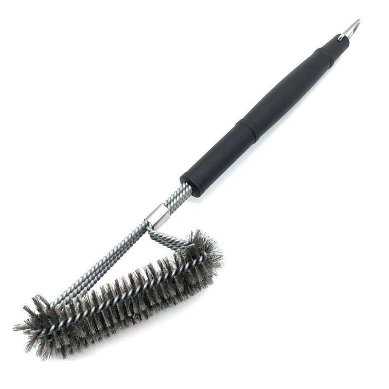 Three-Head Stainless Steel Grill Cleaning Brush for BBQ and Oven