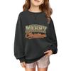 Children's Fashionable Casual Long-sleeved Loose Christmas Print Pullover Sweatshirt