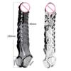Reusable Penis Sleeve with Vibrator Penis Ring 19cm Clear Cock Ring Extender Soft Dick Enlarger for Couples Reusable Condoms
