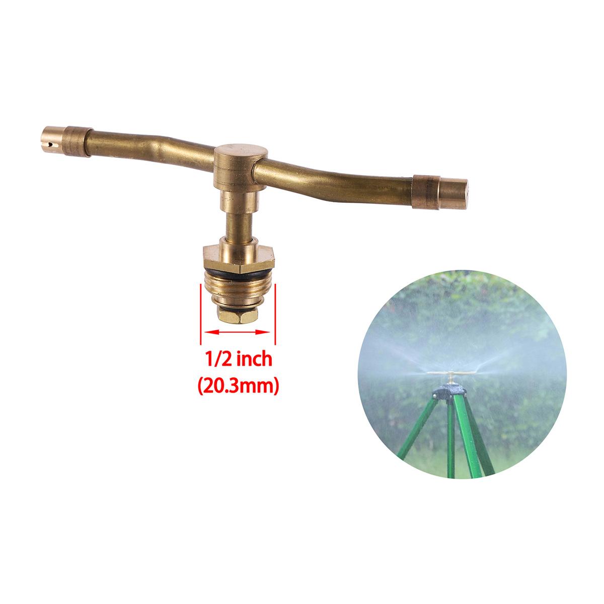 

360 Degree Rotating Copper 2/3/4-Way Rotating Sprinkler Head 1/2 Male Thread Automatic Garden Agriculture Irrigation Nozzle 1Pc