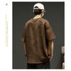 Kurzärmeliges Herren-T-Shirt aus Wildleder für Frühling und Sommer, Herrenbekleidung, trendiges japanisches Rundhals-All-Match-T-Shirt-Oberteil