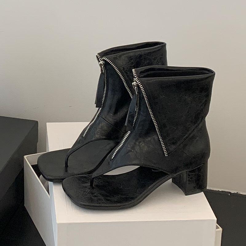 

Мода Мода Молнии Обувь Босоножки на каблуке Ботильоны Для женщин Шлепанцы Женские С открытым носком Женские Босоножки Ботильоны на каблуке Обувь 35 чёрный