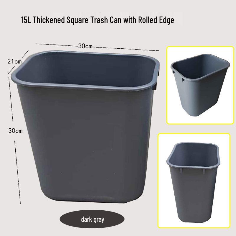 

15L Rectangular Trash Can with Logo for Kitchen/Bathroom – Commercial Wall-Mounted Bin, Gift/Advertising Option 15L темно-сірий