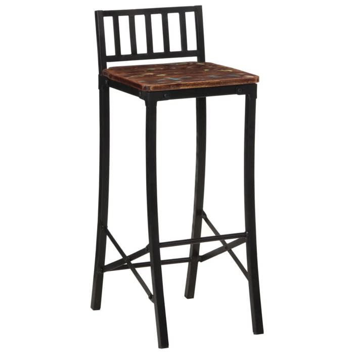 VidaXL Bar Chairs Set of 4 Solid Reclaimed Wood, Chair, Kitchen Bar Stool, Restaurant Chair 358945