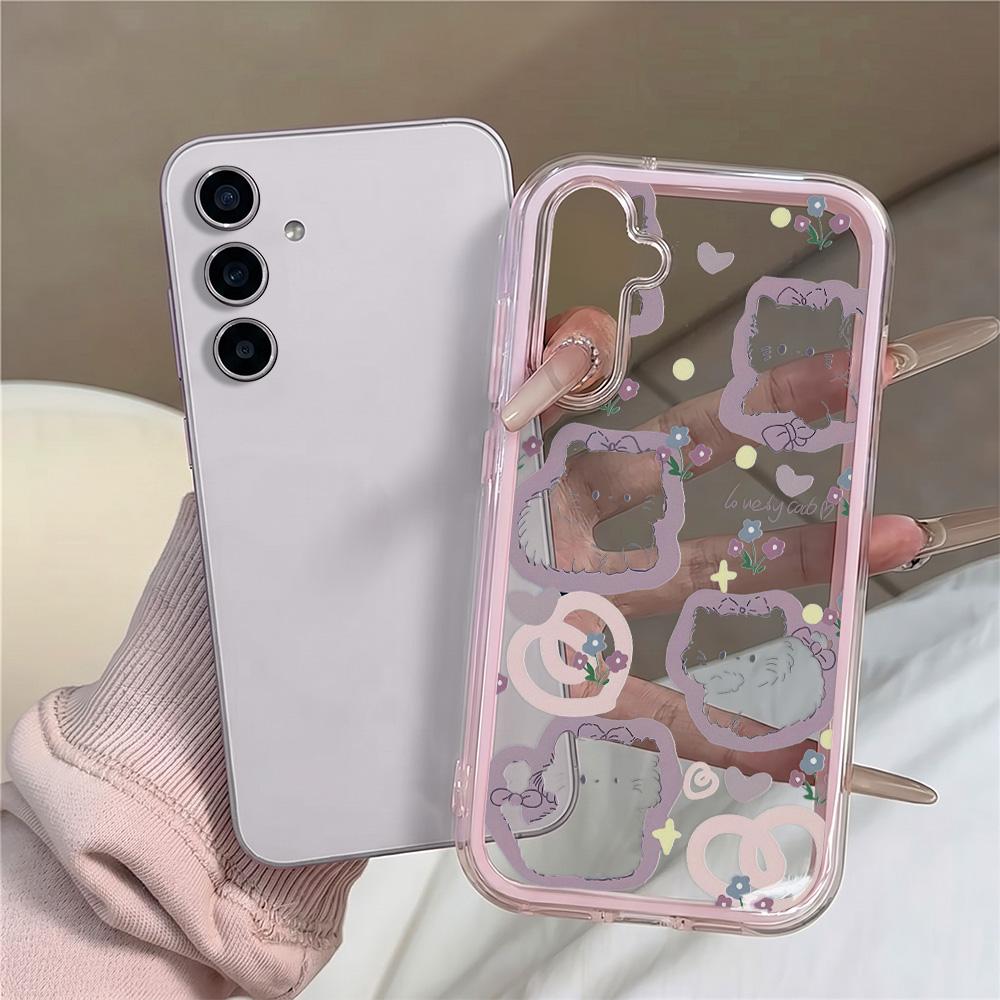Cartoon Cat Phone Case For Samsung S25 S26 Ultra S24 S23 A16 A07 A37 A17 A53 A56 A57 A25 A34 A35 A55 A06 A05 Soft Silicone Cover