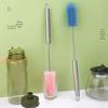 Rotating Semi-Automatic Cleaning Brush for Cups and Bottles with Silicone Head