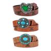 PU Waist Belt with Embossed Gemstones Buckle Adjustable Length Waist Belt Woman Girls Jeans Skirt Coat Decors Waistband