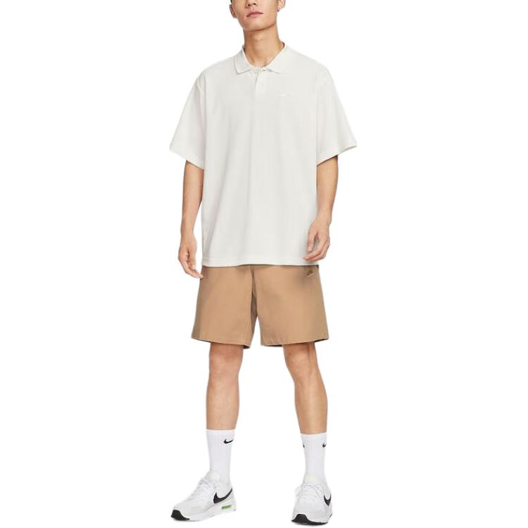 Nike Polo Shirts Men's White Polo Collar Moderate IH8665-030