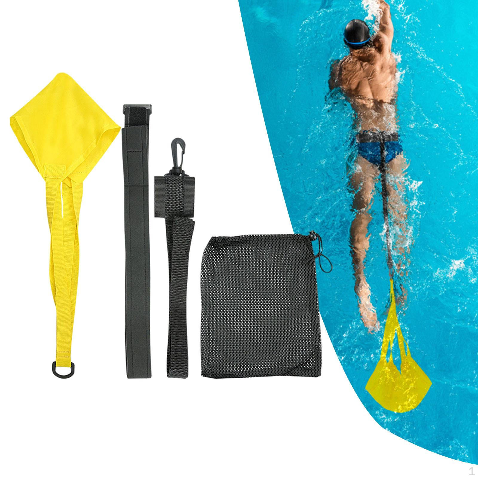 

Парашют для плавания, пояс с сопротивлением для плавания, пояс для силовых тренировок, женский нейлоновый тренажер yellow S