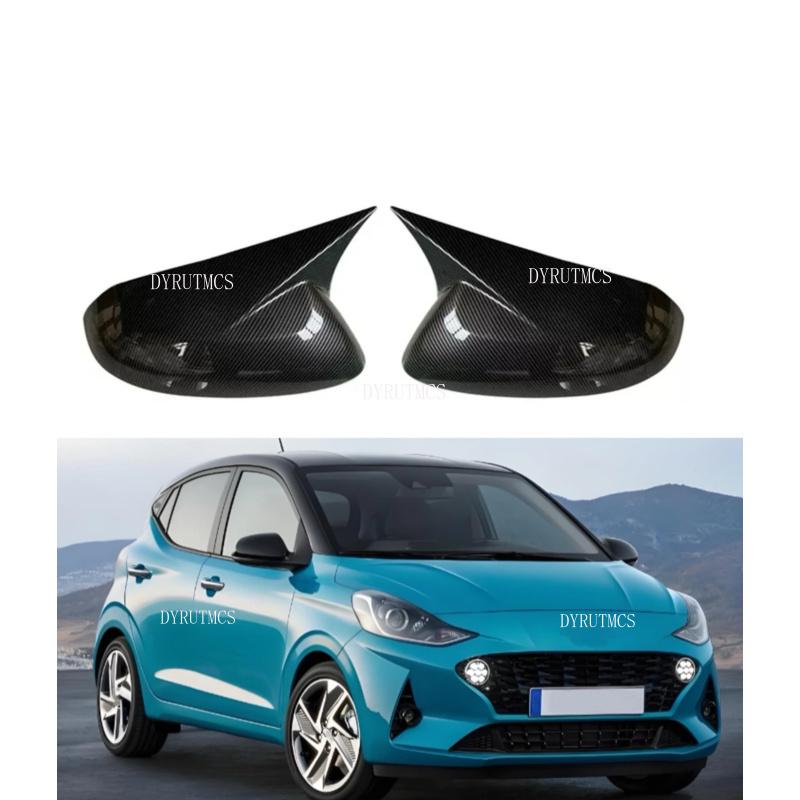 Car  Rearview Side Mirror Cover Fit For Hyundai I10 2015 2016 2017 2018     Wing Cap Rear View Case Trim Carbon Fiber