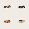 Color Solid Retro Simple Designer Pu Leather Belt Alloy Buckle Commuter Style