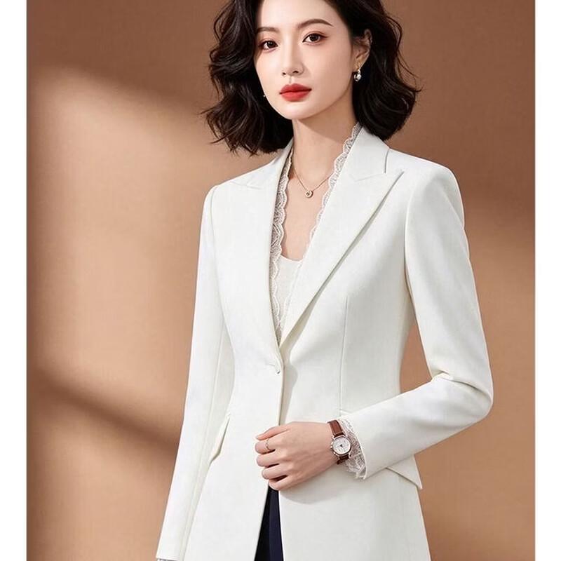EST+II Women's Elegant Lapel Blazer with Lace Patchwork