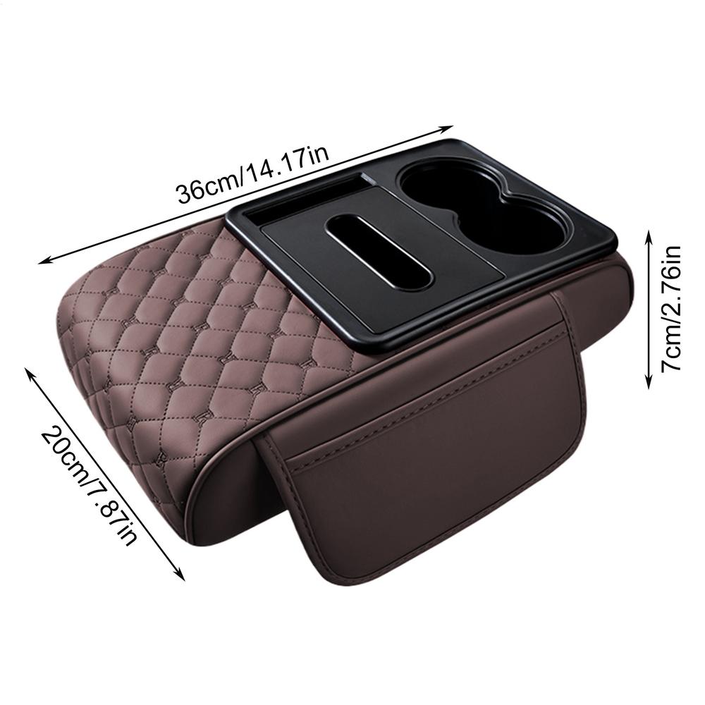 Center Console Organizer Tissue Box PU Leather Center Console Heightening Cover Auto Armrest Seat Box Cover Pad Car Accessories