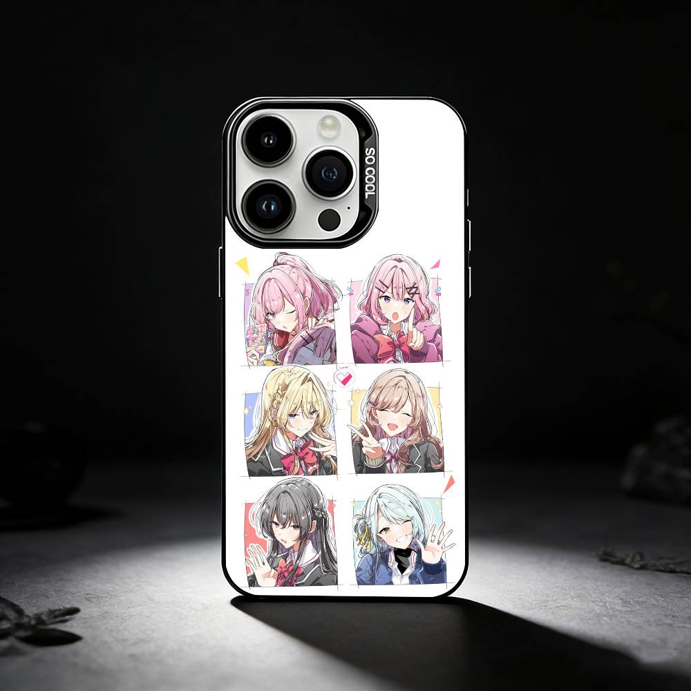 Watanare Anime Phone Case For iPhone 17,16,15,14,13,12,11 Plus,Pro Max,XS,Colored Silver Phone Case