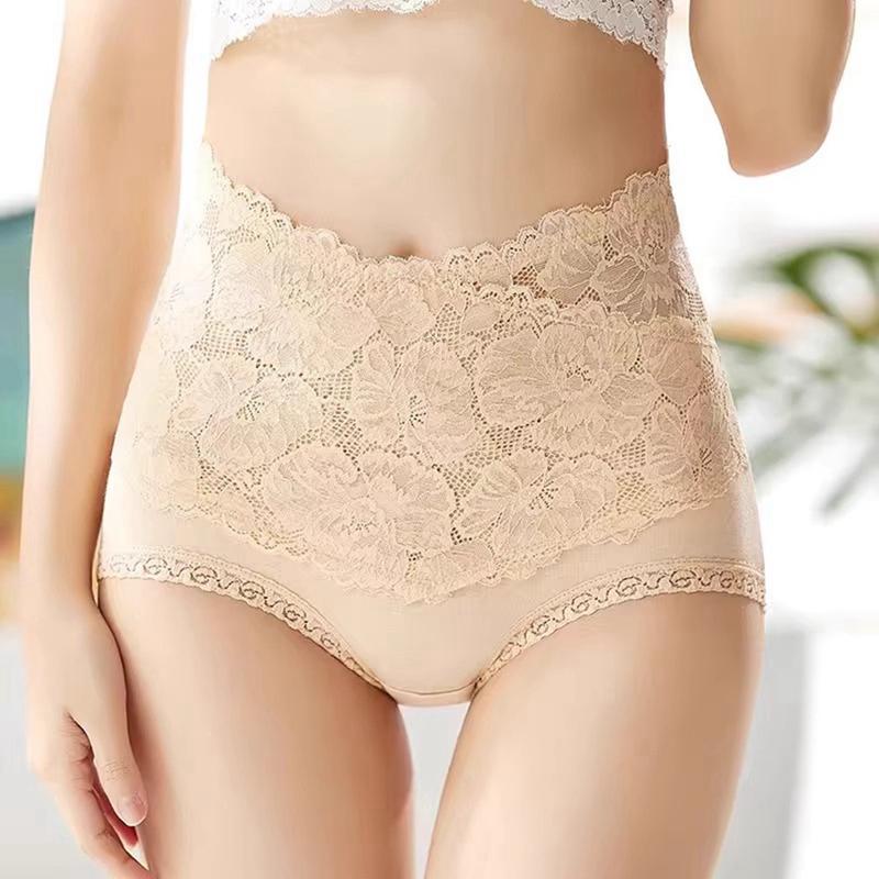 Damen Spitze High-Waist Bauchweg-Slips Antibakteriell Formend Po-Lifting Slips