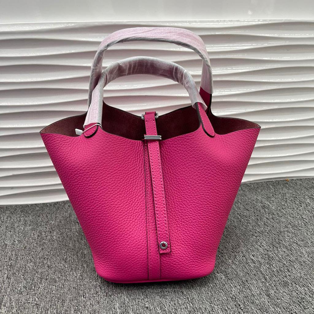 Damenhandtasche Togo-Leder Farbabstimmung Gemüsekorb Große Kapazität Handtasche Rindsleder Litschi-Muster Tasche Damen Kontrastfarbe Handtasche