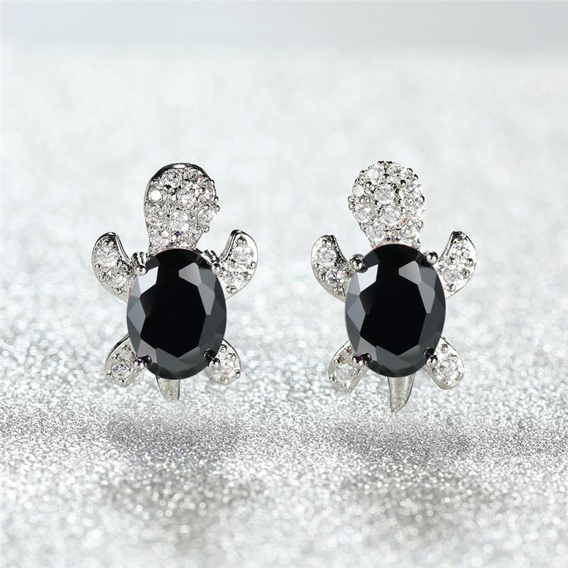 Female Rainbow Small Oval Turtle Crystalline Stone For Women Earrings Classic Color Wedding Occasion Party Event Bridal JewelryClassic Earrings
