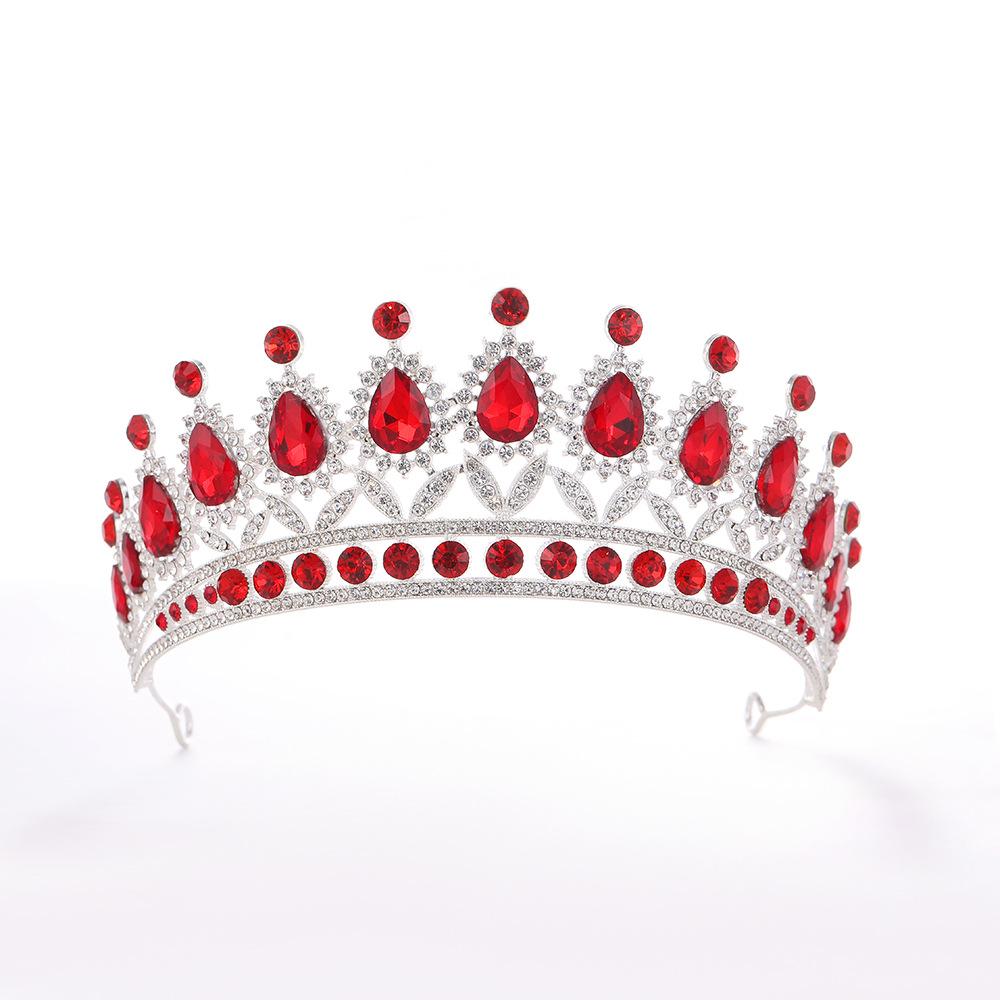 European and American Water Diamond Bride's Crown Hair Accessory Luxurious Wedding Court Baroque Gemstone Crown