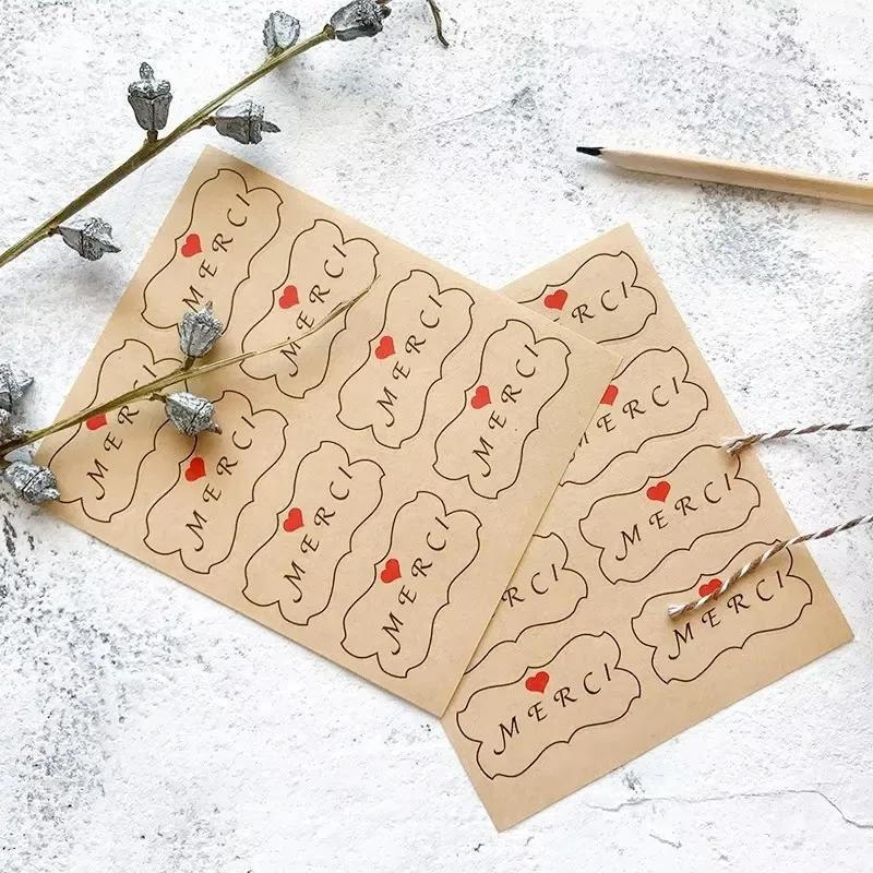 10 Sheets Blessing Words Adhesive Baking Seal Sticker For Christmas Party Favor Gift Bag Candy Box Decor Simple Gilding Sticker