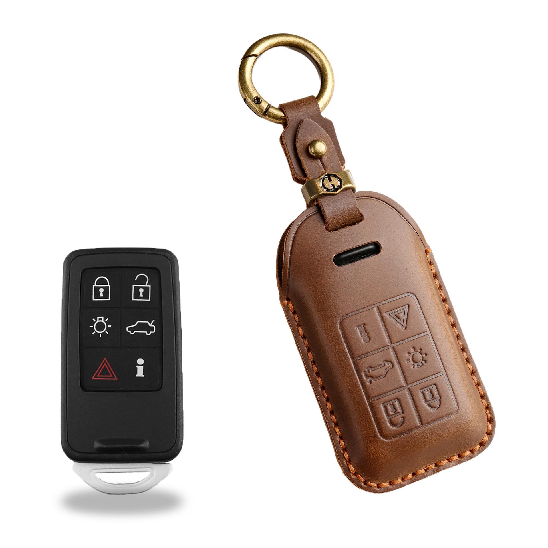 

Новый ретро чехол для ключей подходит для старого кожаного чехла для ключей ручной работы Volvo, брелка.