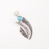 Blue Cat's Eye Gemstone 925 Solid Silver Jewelry Handmade Leaf Pendant For Her PP-36-43