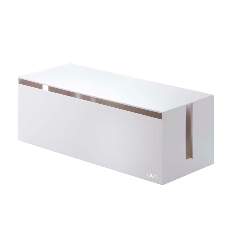 Yamazaki Cable Box Web L White Approx. W40 X D15.5 X H14.5cm Power Strip Cable Storage 2707
