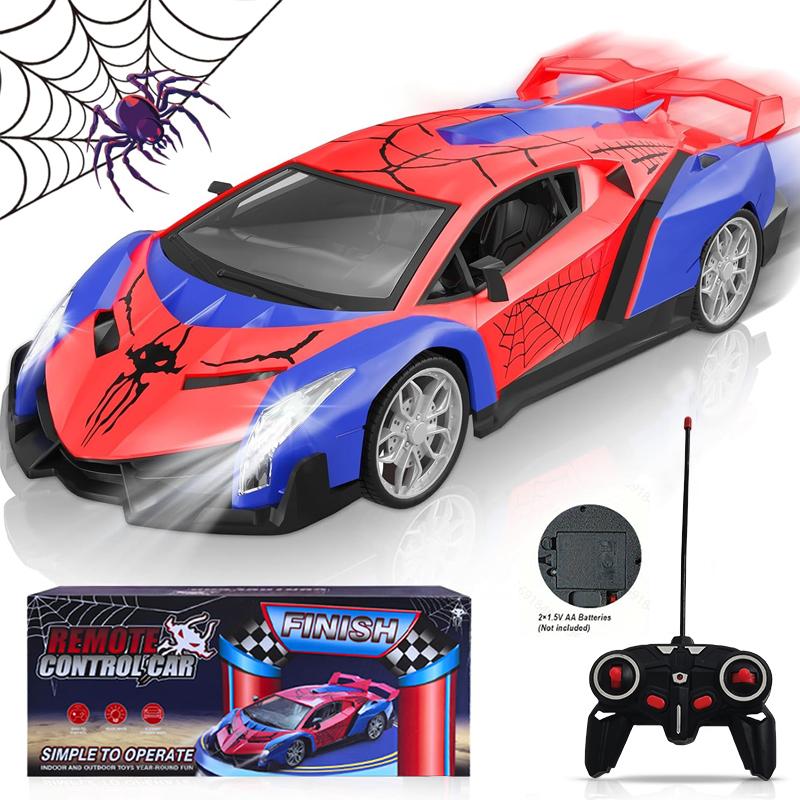 RC Supercar 2.4GHz Remote Control, Spider-themed Racing Toy, Rechargeable Battery, Best Gift for Boys