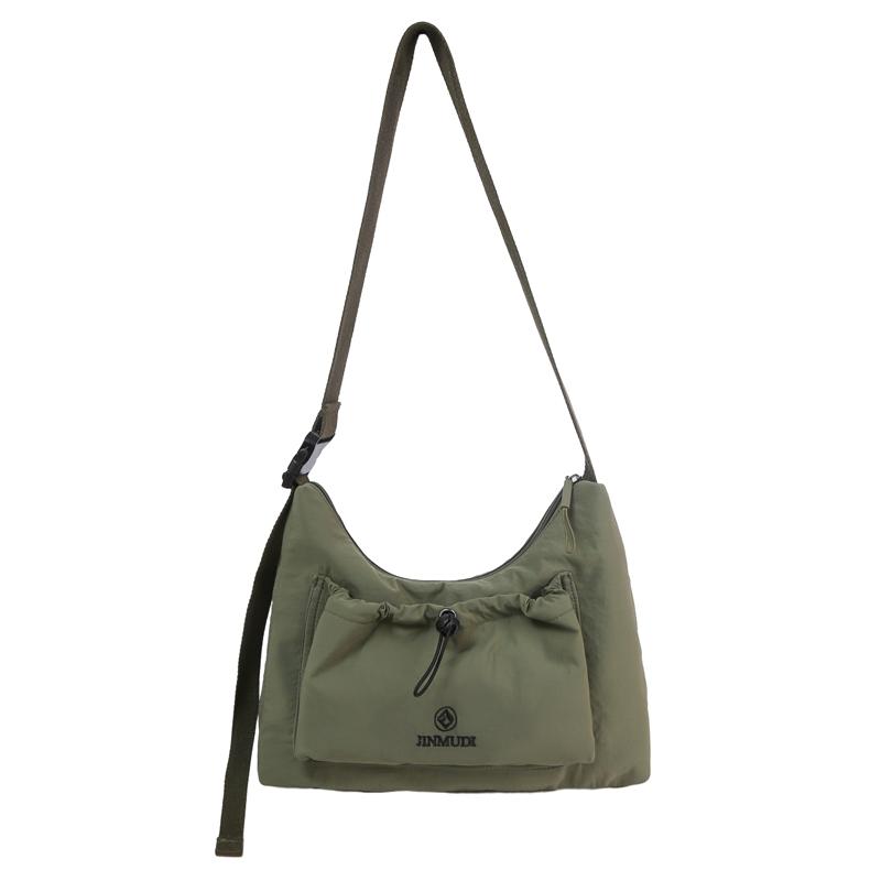Commuter Pleated Hobo Bag Women's Large Capacity Waterproof Nylon Crossbody Bag Men's Shoulder Bag