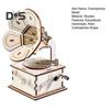 1 Set DIY Retro Gramophone Model Kit Handmade Wooden Puzzle Hand-cranked Phonograph Building Crafts Record Player STEM Project Kids Educational Toy