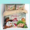 Holiday Themed Merry Christmas Quilt Cover And Pillowcase Bed Set With Retactive Printing For Festive Decor
