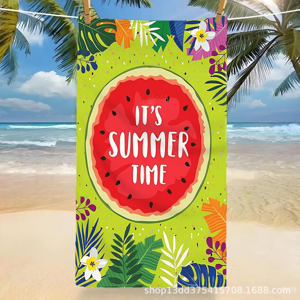 Tropical Surfboard Beach Towel, Hawaiian Coconut Tree Printed Towel Blanket, Absorbent Quick Drying Beach Pool Travel Towel