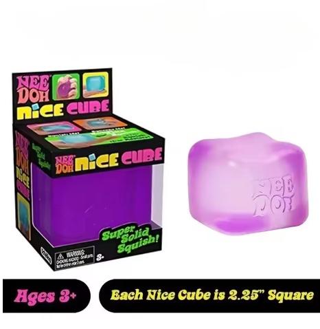 Schylling Nee Doh Nice Cube & Nice-Sicle Squishy Toy Sensory Stress Relief Squeeze Cube Anti-Anxiety Fidget Toy For Focus Adhd
