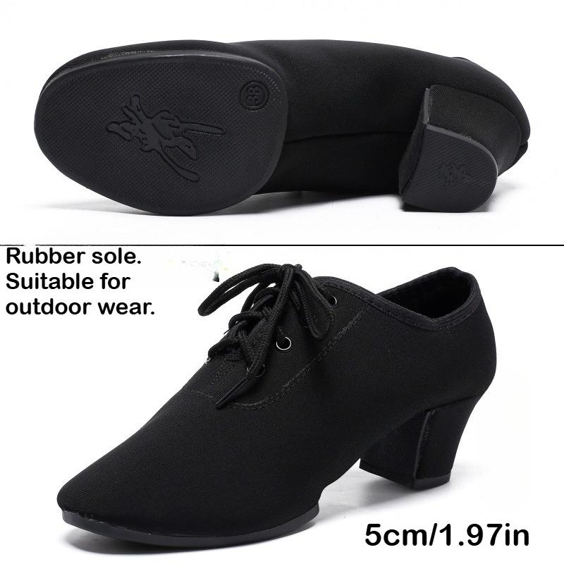 Women's Dance Shoes Black Modern Ballroom Salsa Shoes Adult Tango and Ballroom Sneakers
