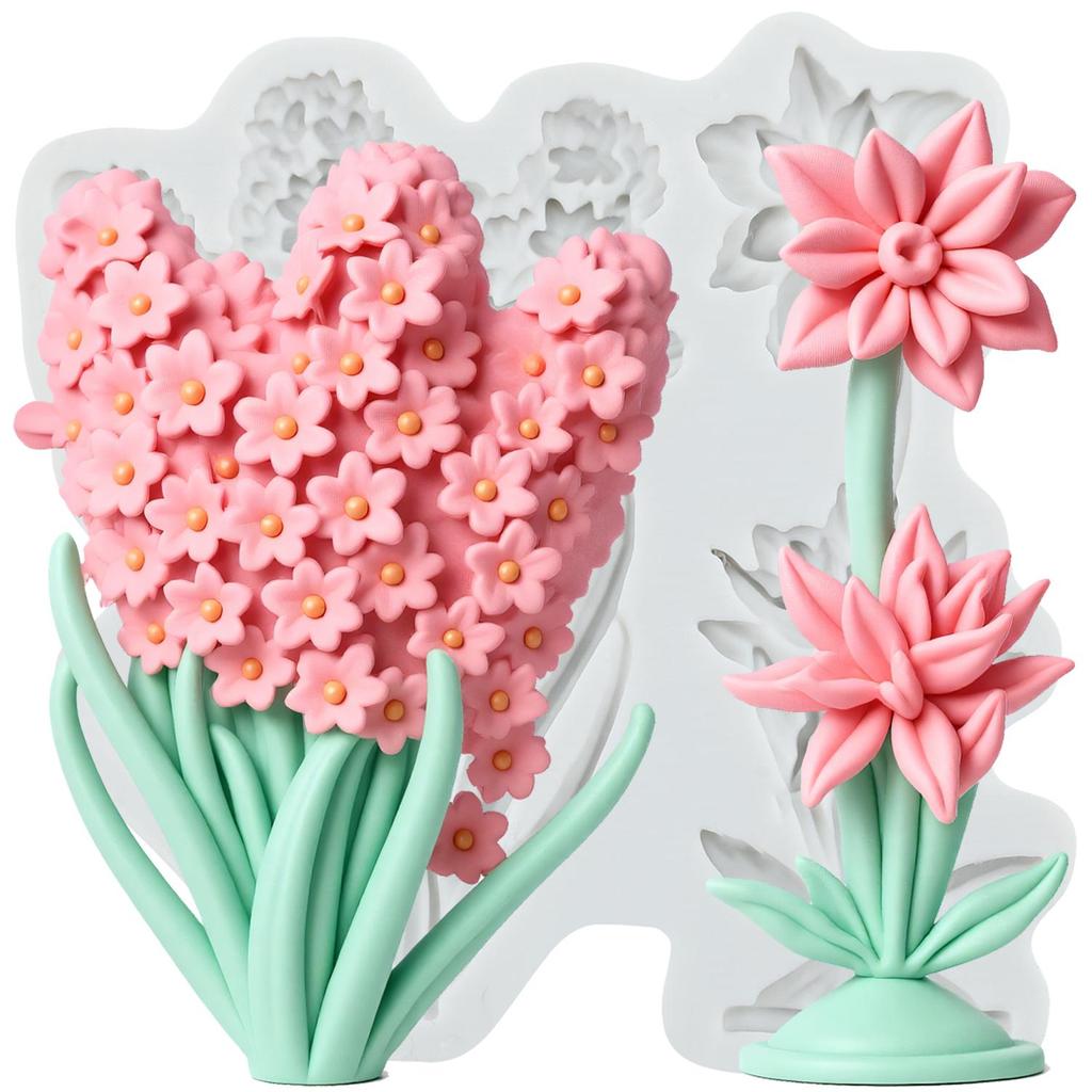 Flower Silicone Mold Flower Wreath Mushroom Peony Flower Fondant Molds Cake Decorating Tools Cupcake Topper Candy Resin Clay Chocolate Gumpaste Mold