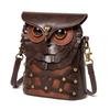Zomer Nieuwe Persoonlijkheid Uil Telefoon Tas Steampunk Retro Cool Tandwiel Wiel MINI Portemonnee Premium PU Klinknagel Schouder Diagonaal Straddle Tas voor Mannen en Vrouwen