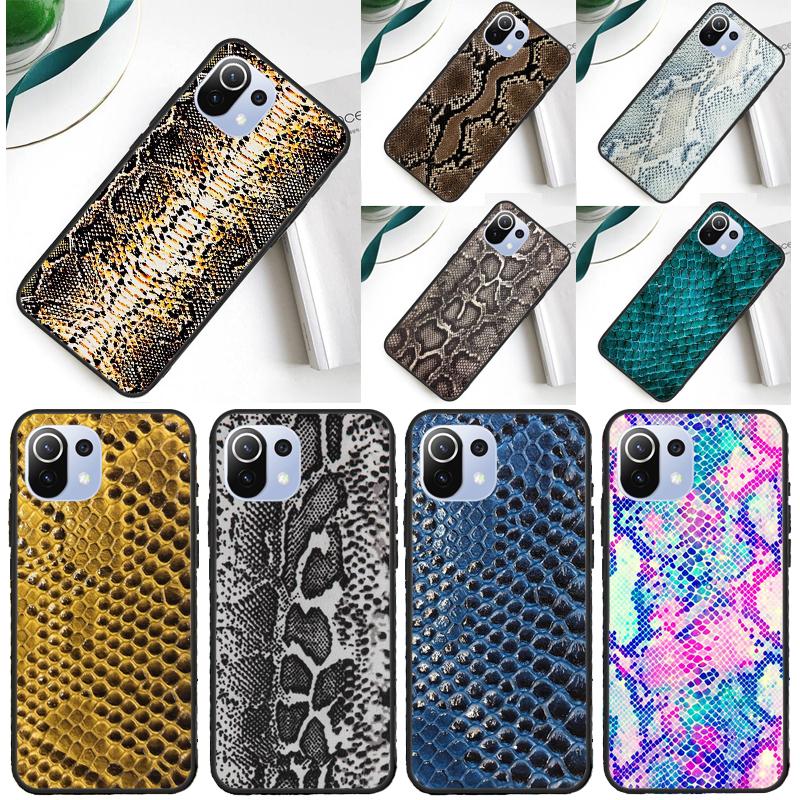 Snake Skin Cover For Xiaomi 14 Ultra 13 11T 12T 13T 14T Pro POCO X7 X6 Pro X3 X5 F3 F5 M6 F6 Pro Case