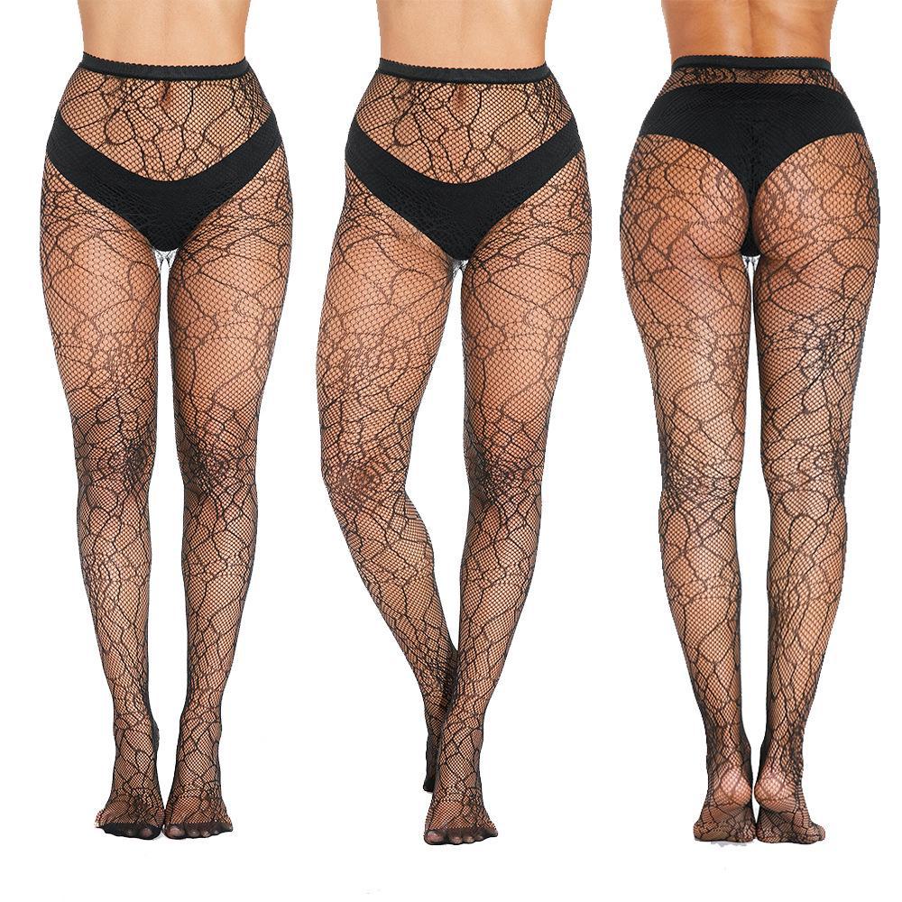 Plus Size Skull Mesh Halloween Stockings & Pants Set - Women's Cosplay