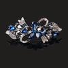 Clip de Primavera de Circonita Blanca Flor de Pedrería Brillante Clip Superior Clip Horizontal Elegante Adorno para el Cabello de Moda para Madres