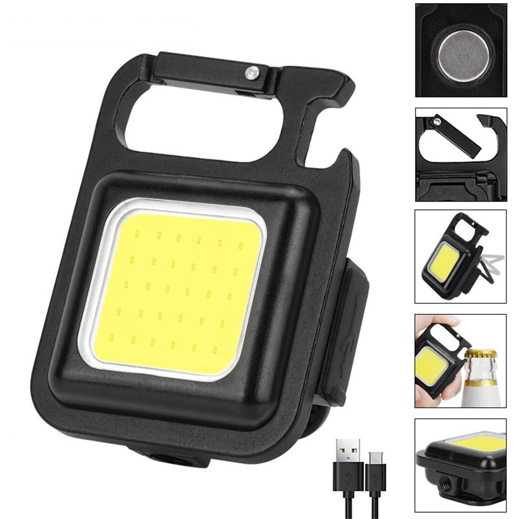 Small COB Flashlight 800Lumens Bright Rechargeable Keychain  Flashlights Portable Pocket Light For Outdoor