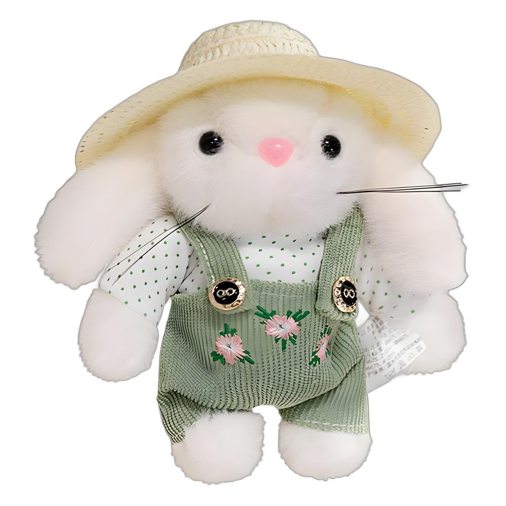 14cm Plush Stuffed Garden Bunny Plush Toys Handmade Clothes and Hats Gardener Little Rabbit Doll Christmas Gifts for Kids